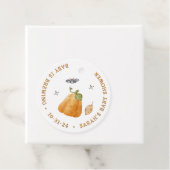 かわいい水の色かぼちゃのこうもり秋ベビーシャワー フェイバータグ (インサイチュ)