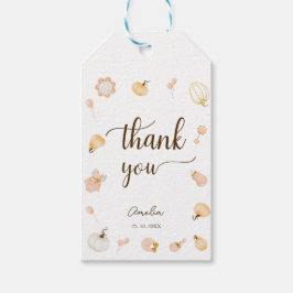 かわいい水の色かぼちゃの子供部屋女の子ベビーシャワー ギフトタグ