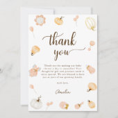 かわいい水の色かぼちゃの子供部屋女の子ベビーシャワー サンキューカード (正面)