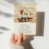 かわいい水の色が男の子の赤ちゃんシャワーをトレーニング 招待状