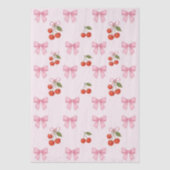 かわいい水の色さくらんぼピンクボウコケットギフト 薄葉紙 (正面)