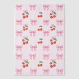 かわいい水の色さくらんぼピンクボウコケットギフト 薄葉紙