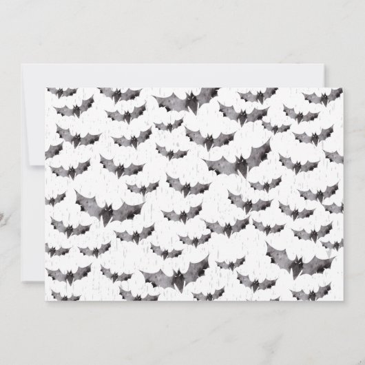 かわいい水の色のこうもり不気味ハロウィーン 招待状 (裏面)