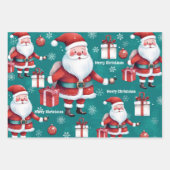 かわいい水の色のクリ芸術的スマス ラッピングペーパーシート (正面3)