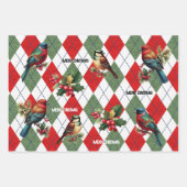 かわいい水の色のクリ芸術的スマス ラッピングペーパーシート (正面2)