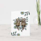 かわいい水の色のタップ空白の サンキューカード (正面)