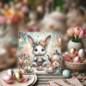 かわいい水の色のティーガーデンイースターバニー シーズンカード