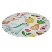 かわいい水の色のドードル、ステッカー準備ができて。 カッティングボード (角)