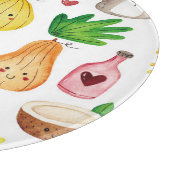 かわいい水の色のドードル、ステッカー準備ができて。 カッティングボード (角)