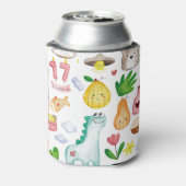 かわいい水の色のドードル、ステッカー準備ができて。 缶クーラー (缶裏面)