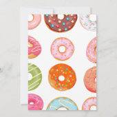 かわいい水の色のドーナツベビー散水ベビーシャワー 招待状 (裏面)