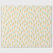 かわいい水の色のニンジンのクリーム ラッピングペーパー (フラット)