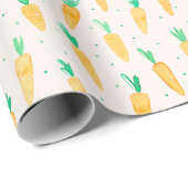 かわいい水の色のニンジンのクリーム ラッピングペーパー (ロールコーナー)