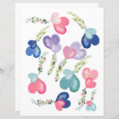 かわいい水の色のハートスクラップブック&ジャーナル切り出し (正面/裏面)