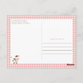 かわいい水の色のファーム動物納屋周囲の庭赤ちゃんシャワー ポストカード (裏面)