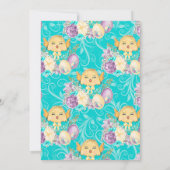 かわいい水の色のフローラは卵のイースターブランチでシック 招待状 (裏面)
