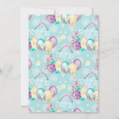 かわいい水の色のフローラは卵のイースターブランチでシック 招待状 (裏面)