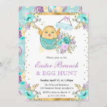 かわいい水の色のフローラは卵のイースターブランチでシック