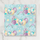 かわいい水の色のフローラヒックと卵のイースター フェイバータグ (裏面)