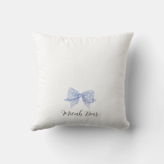 かわいい水の色のベビークマ青い弓ギフト生まれたばかりのクマ クッション (裏面)