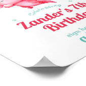 かわいい水の色のベビーAxolotl誕生日署名 ポスター (角)