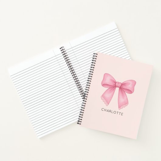 かわいい水の色のボウコケット ノートブック (内部)