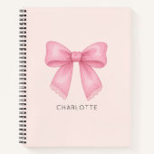 かわいい水の色のボウコケット ノートブック (正面)