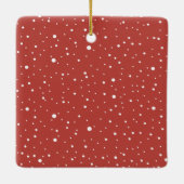 かわいい水の色のマルチーズサンタメリークリスマス セラミックオーナメント (裏面)