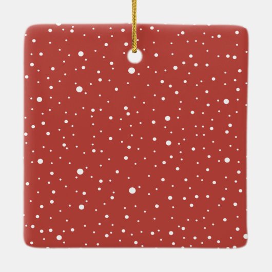 かわいい水の色のマルチーズサンタメリークリスマス セラミックオーナメント (裏面)