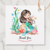 かわいい水の色のマーメイドザシーサイド誕生日 フェイバータグ (裏面)