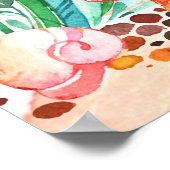 かわいい水の色のマーメイドザシーポス誕生日 ポスター (角)