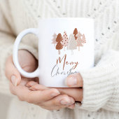 かわいい水の色のモダンスクリプトBohoクリスマスツリー ツートーンマグカップ