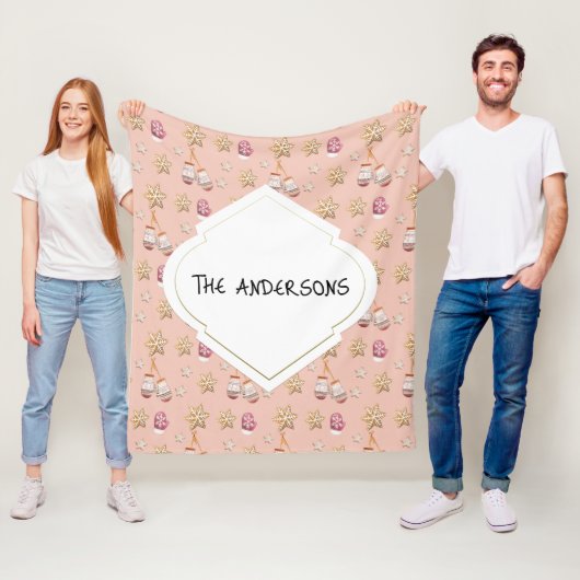 かわいい水の色の冬のグロー雪だるまクッキー フリースブランケット (インサイチュ)