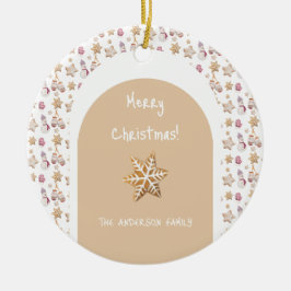 かわいい水の色の冬のグロー雪だるまCookie セラミックオーナメント