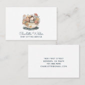 かわいい水の色の子どもベビーシッターの名刺 名刺 (正面/裏面)