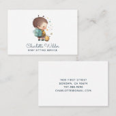 かわいい水の色の子どもベビーシッターの名刺 名刺 (正面/裏面)