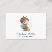 かわいい水の色の子どもベビーシッターの名刺 名刺 (正面)