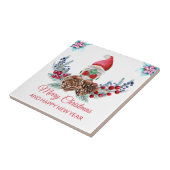 かわいい水の色の格言&ポインセチア タイル (側面)