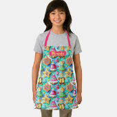 かわいい水の色の漫画ジンジャーブレッドCookie エプロン (インサイチュ)