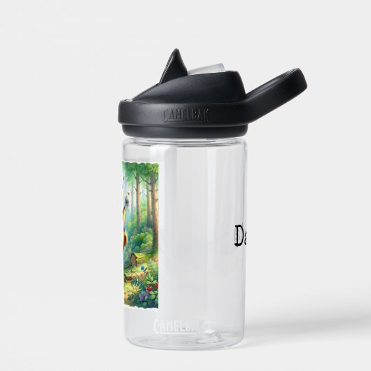 かわいい水の色の漫画ベビーベアーカブ誕生日 ウォーターボトル (左面)