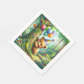 かわいい水の色の漫画ベビーベアーカブ誕生日 スタンダードランチョンナプキン (角)