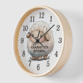 かわいい水の色の羊カスタム、木材の壁 壁時計 (傾斜)