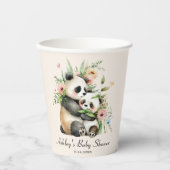 かわいい水の色の花&ベアーベビーシャワー 紙コップ (正面)