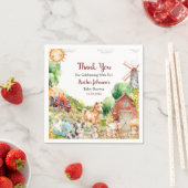 かわいい水の色の農場ベビーシャワー スタンダードカクテルナプキン (インサイチュ)