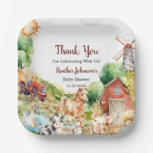 かわいい水の色の農場ベビーシャワー