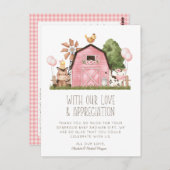 かわいい水の色の農業動物ベビーシャワーありがとう ポストカード (正面/裏面)