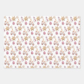 かわいい水の色の雪だるまとクッキー ラッピングペーパーシート (正面)