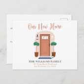 かわいい水の色を私たちの新しい家の動く発表 ポストカード (正面/裏面)