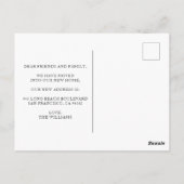 かわいい水の色を私たちの新しい家の動く発表 ポストカード (裏面)