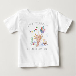 かわいい水の色アクソロット誕生日パーティー ベビーTシャツ